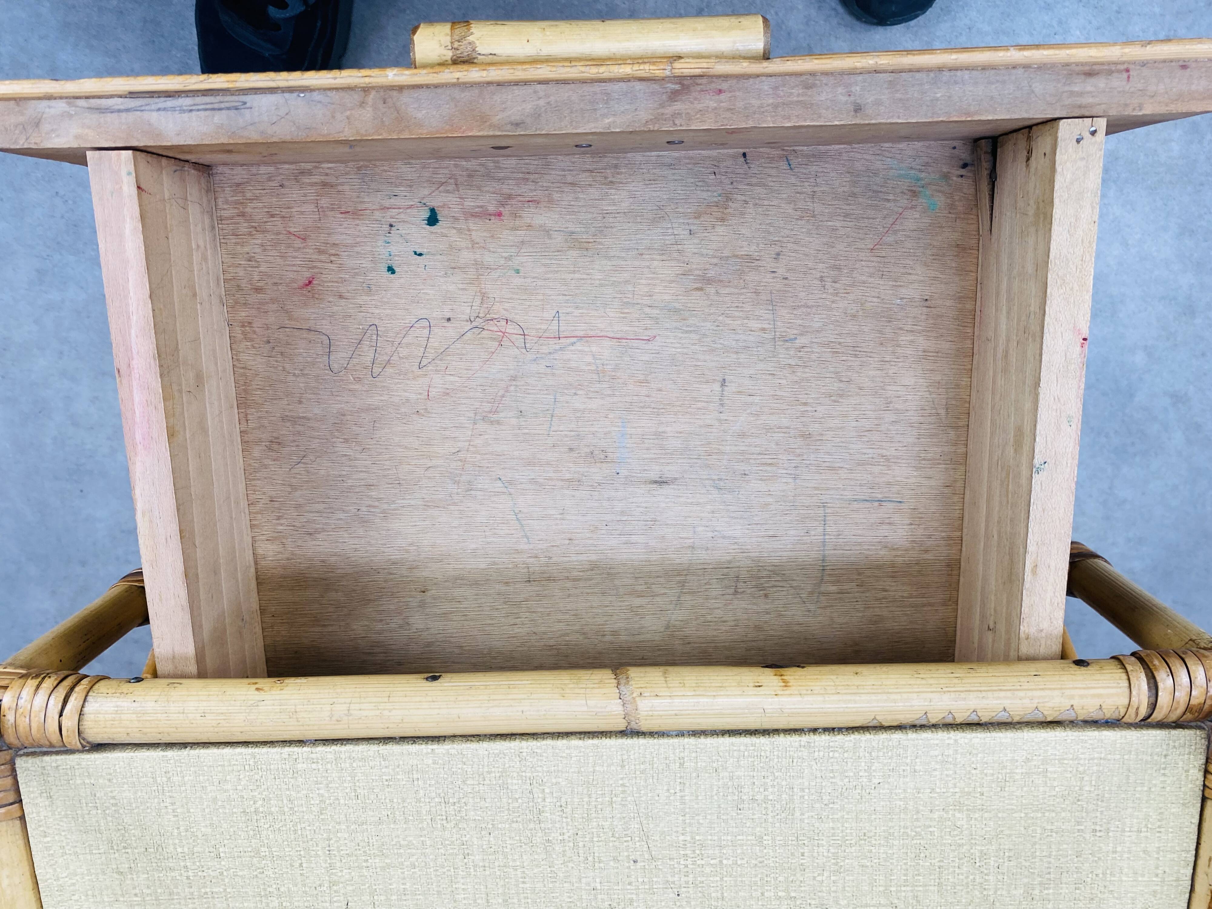 Vintage rattan bedside 60s