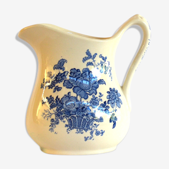 Pitcher royal crown fieldings staffordshire england blue flowers