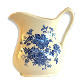 Pitcher royal crown fieldings staffordshire england blue flowers