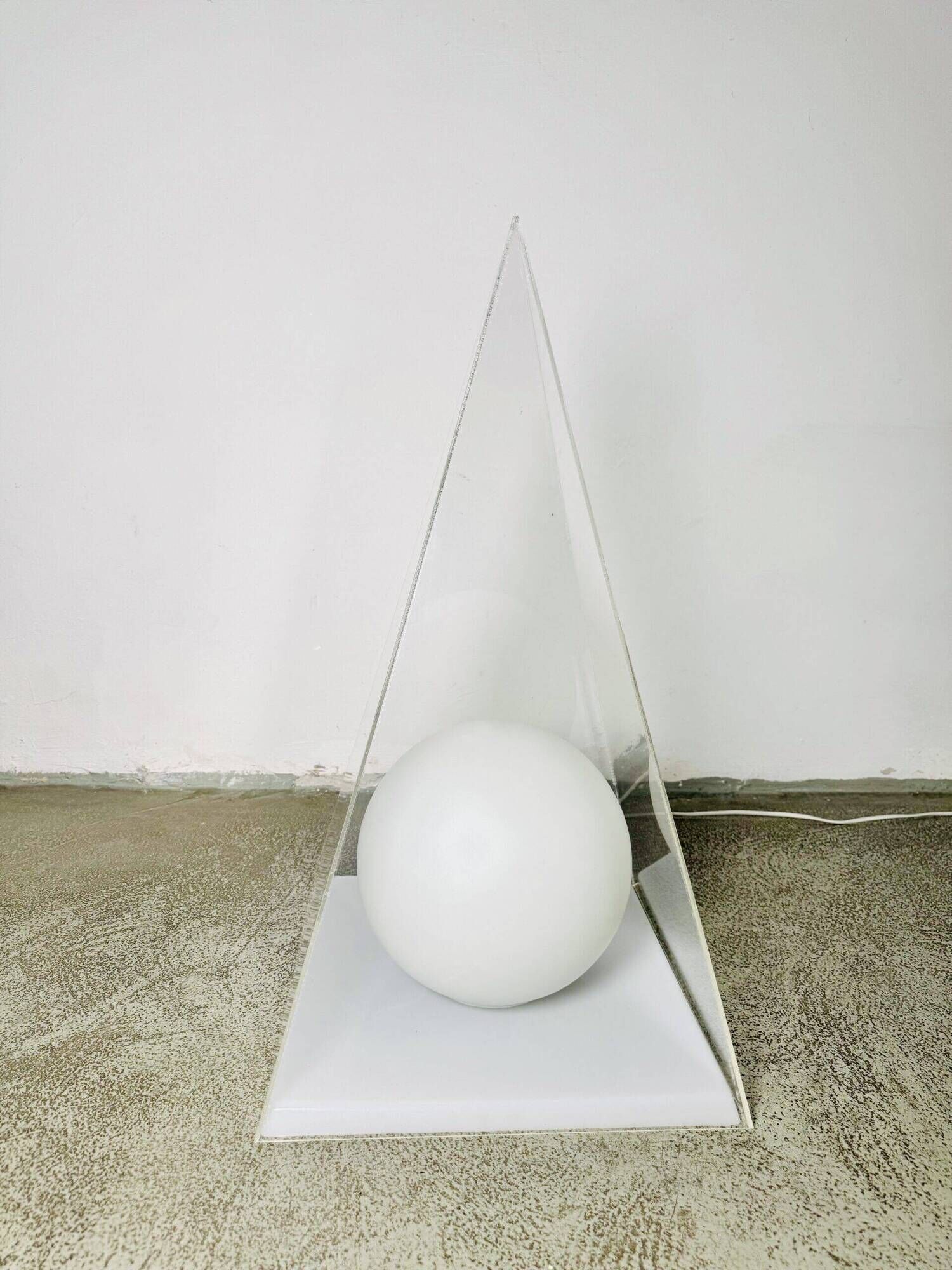 Pyramid & Glass Sphere Table Lamp By Harco Loor For Harco Loor Design, The Netherlands 1980S