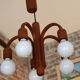 Danish pendant light Domus with counterweight in teak from the 1960s.