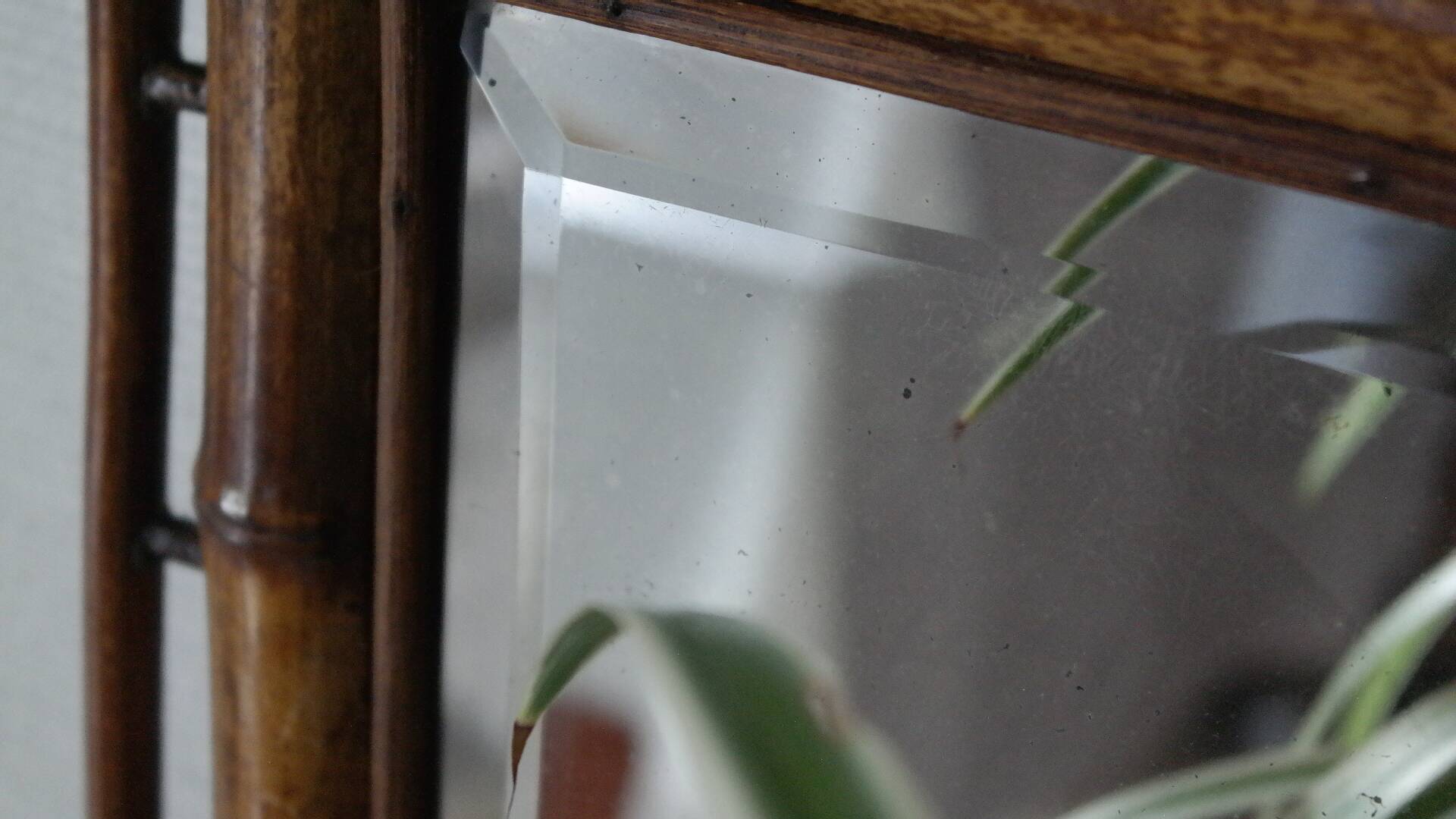 Vintage bamboo wall mirror 50's