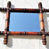 Old barber mirror real 100% original with a piton for hanging around 1900/1930 40 X 35 cm