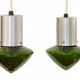 Pair of green glass pendant lights Sweden 1960s