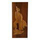 Mid-century Czech hand-carved wooden shepherd wall relief, 1960.