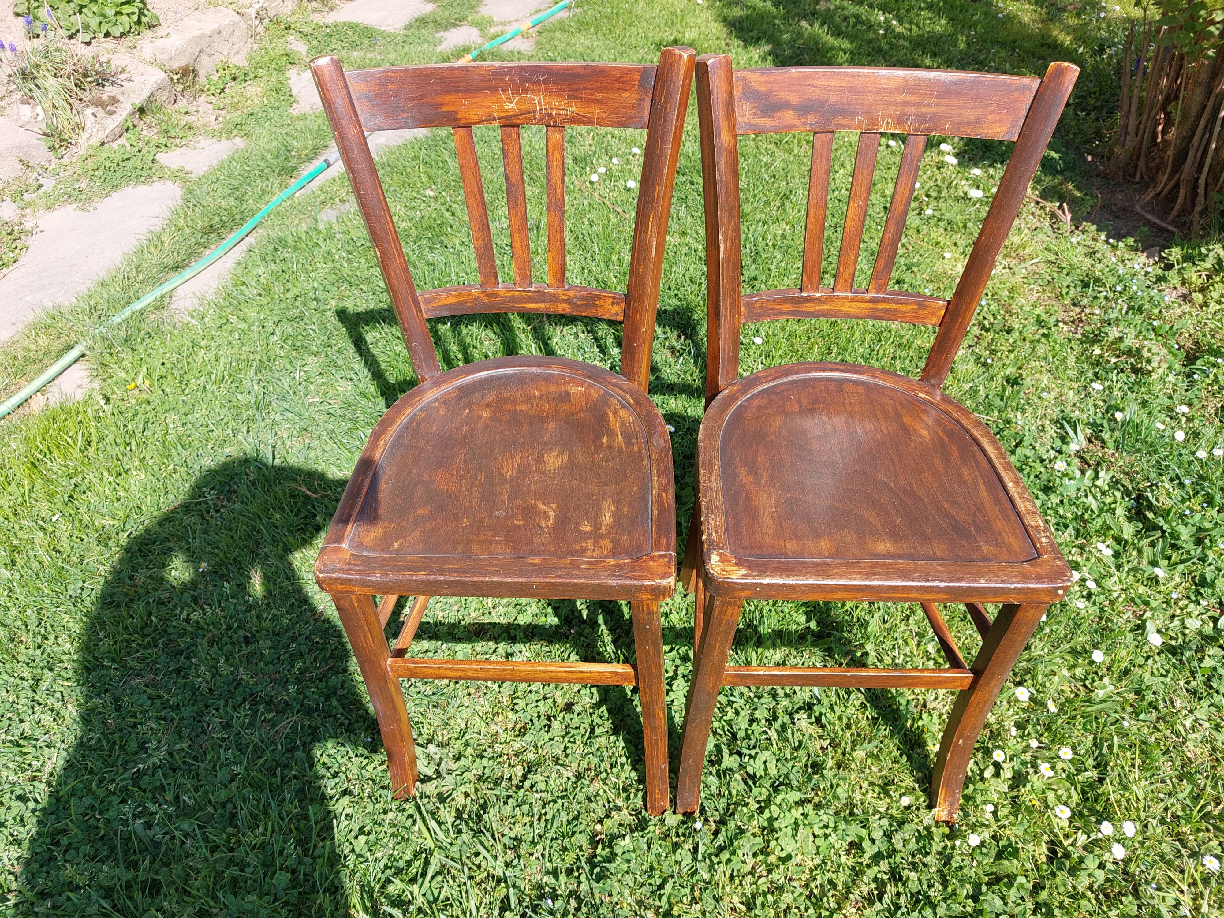 dark wooden bistro chairs