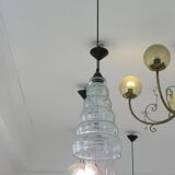 Suspension in blown glass Scandinavian design luminaire Art Deco ceiling light