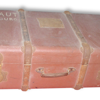 Valise malle de voyage ancienne à serrures peu courantes