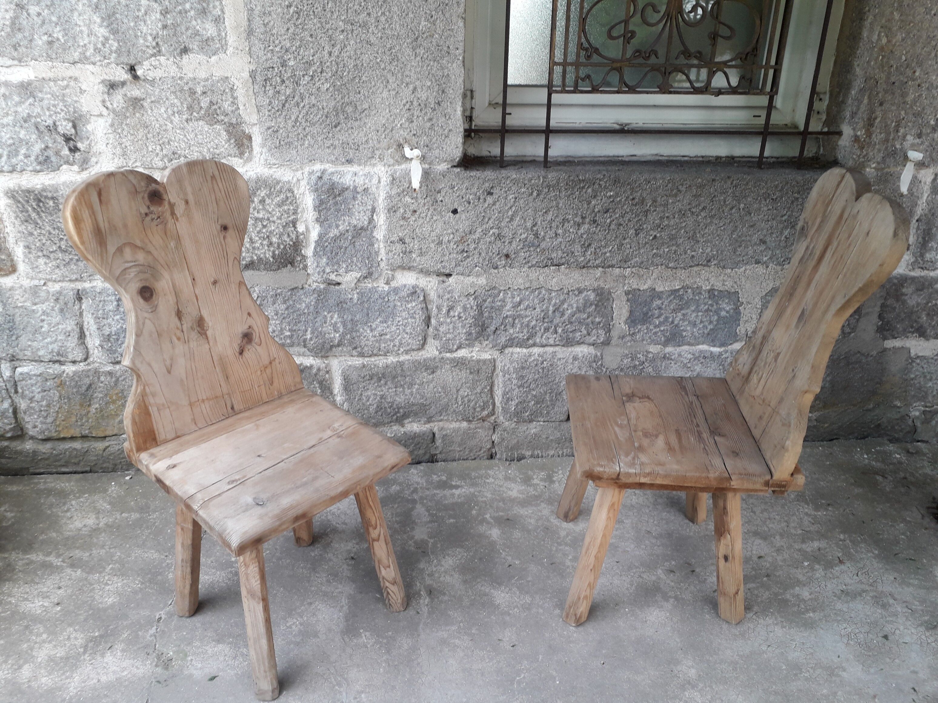 Pair of brutalist chairs