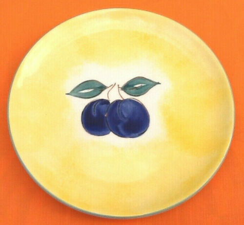 1970s Suite of 6 dessert plates Fruit decoration (lemon, grape, pear ...)