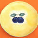 1970s Suite of 6 dessert plates Fruit decoration (lemon, grape, pear ...)