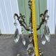 Large antique chandelier with 9 lights, bronze and cut glass pendants, cherubs, style