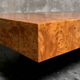 Jean-Claude Mahey coffee table for Roche Bobois, elm burl veneer, has