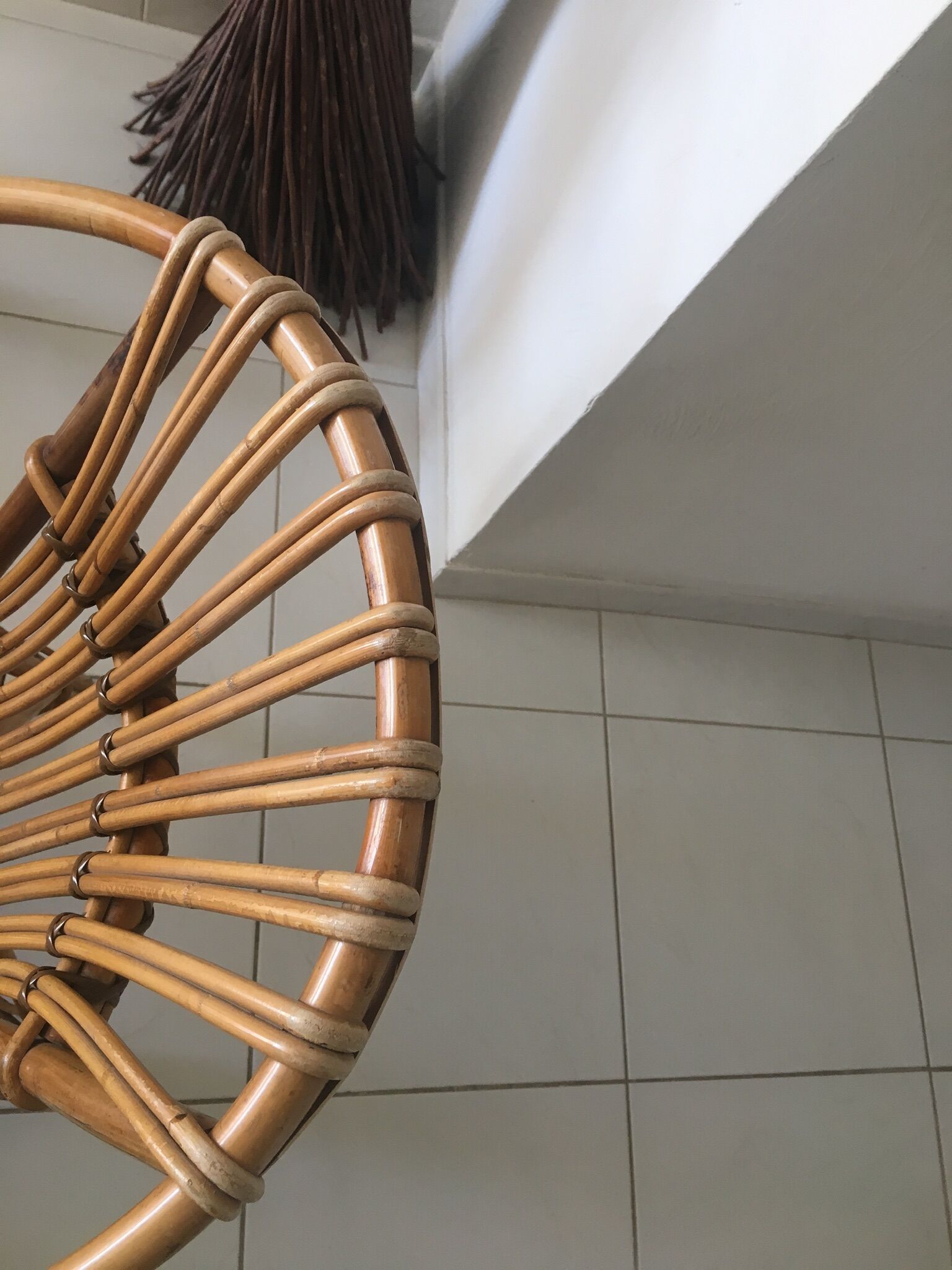 Pair of vintage rattan armchairs