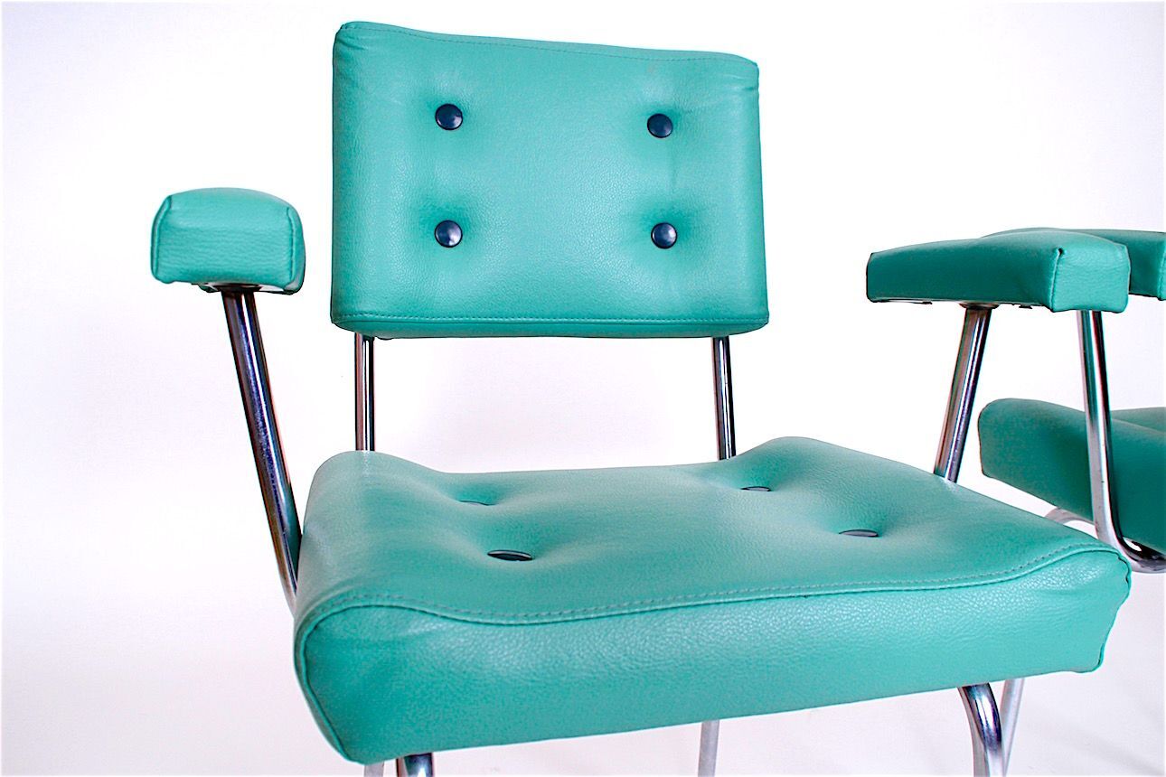 Chrome 1970 vintage lounge chairs s