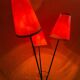Vintage floor lamp 1950-1960 black metal with tripod base with 3 heads