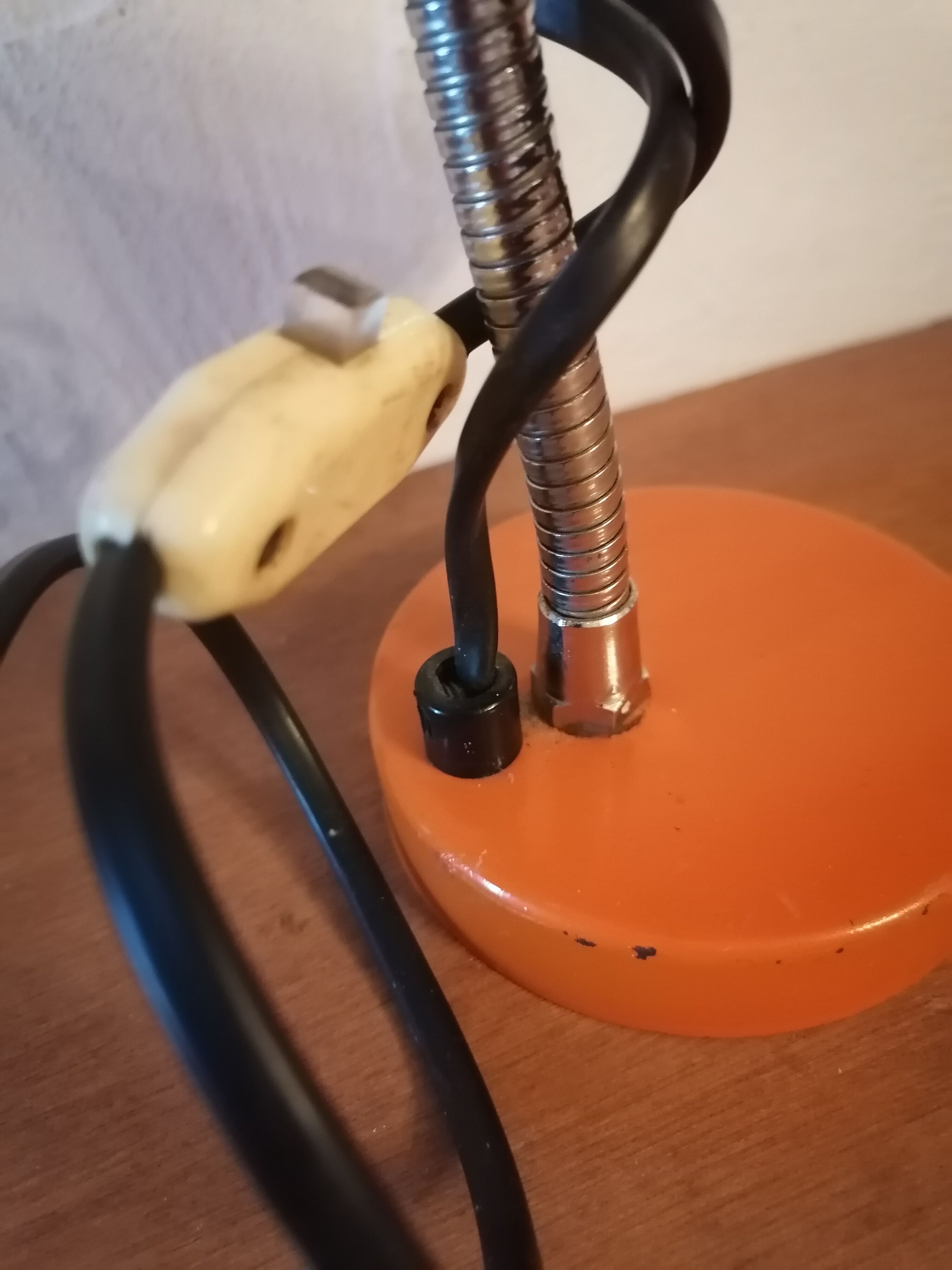 Bedside lamp articulated desk 1960 orange