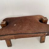 Vintage cowhide footrest