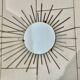 Vintage 1960s Sun Mirror in Gold Metal 73 x 58 cm