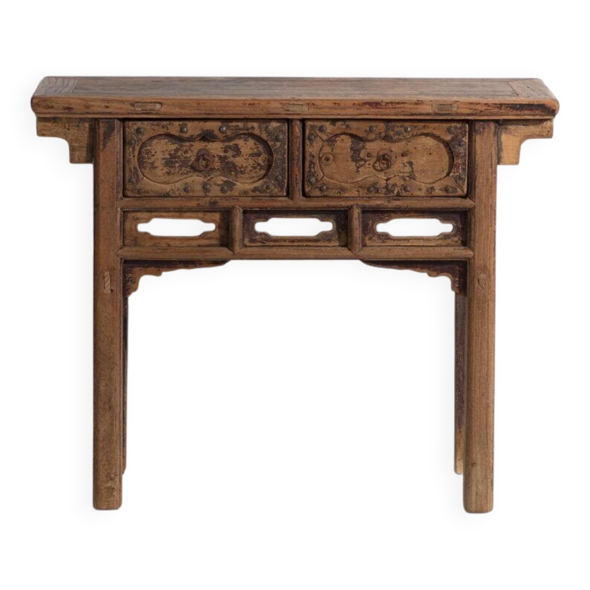 Old pine console with two drawers – China, circa 1930
