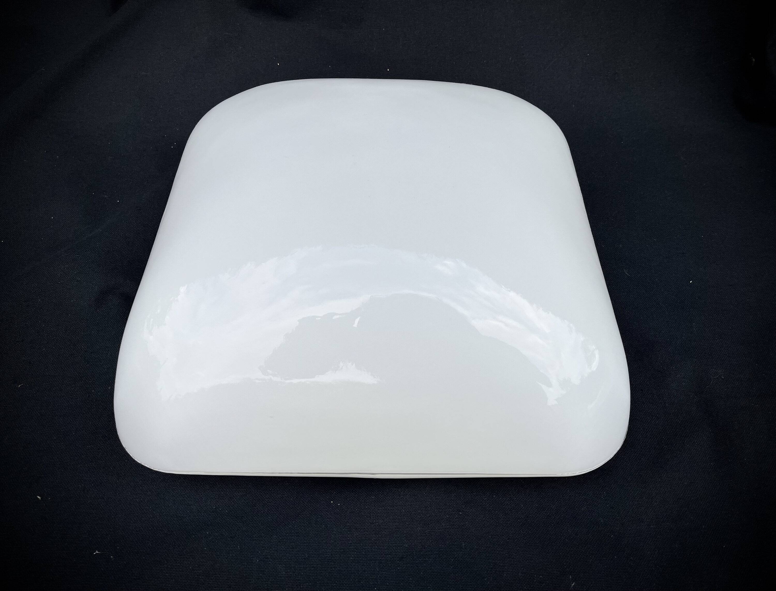 Grand plafonnier ou applique carré opaline verre de lait blanc