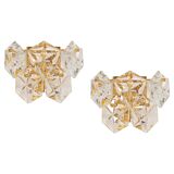 pair of crystal wall lights by Kinkeldey, Germany, 1970s.