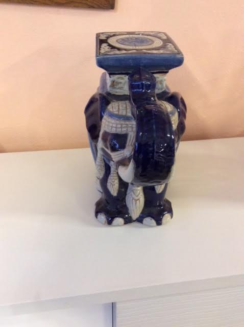 Blue ceramic elephant