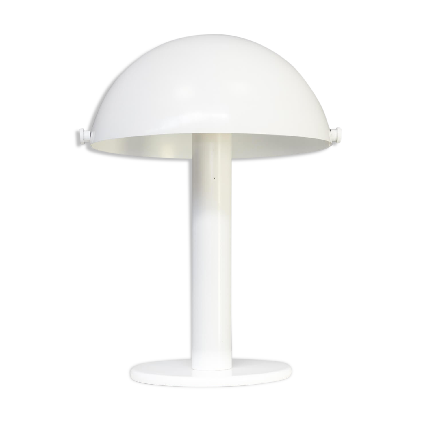Lampe de table champignon en métal blanc des années 90