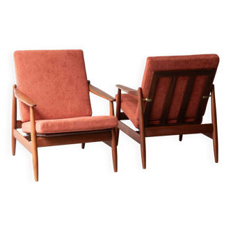 Set of 2 easy chairs by Poul Volther for Frem Rojle, Denmark, 1960's