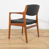 Mid-Century Teak & Leather Armchair by Erik Buck for Ørum Møbelfabrik, Denmark 1960s