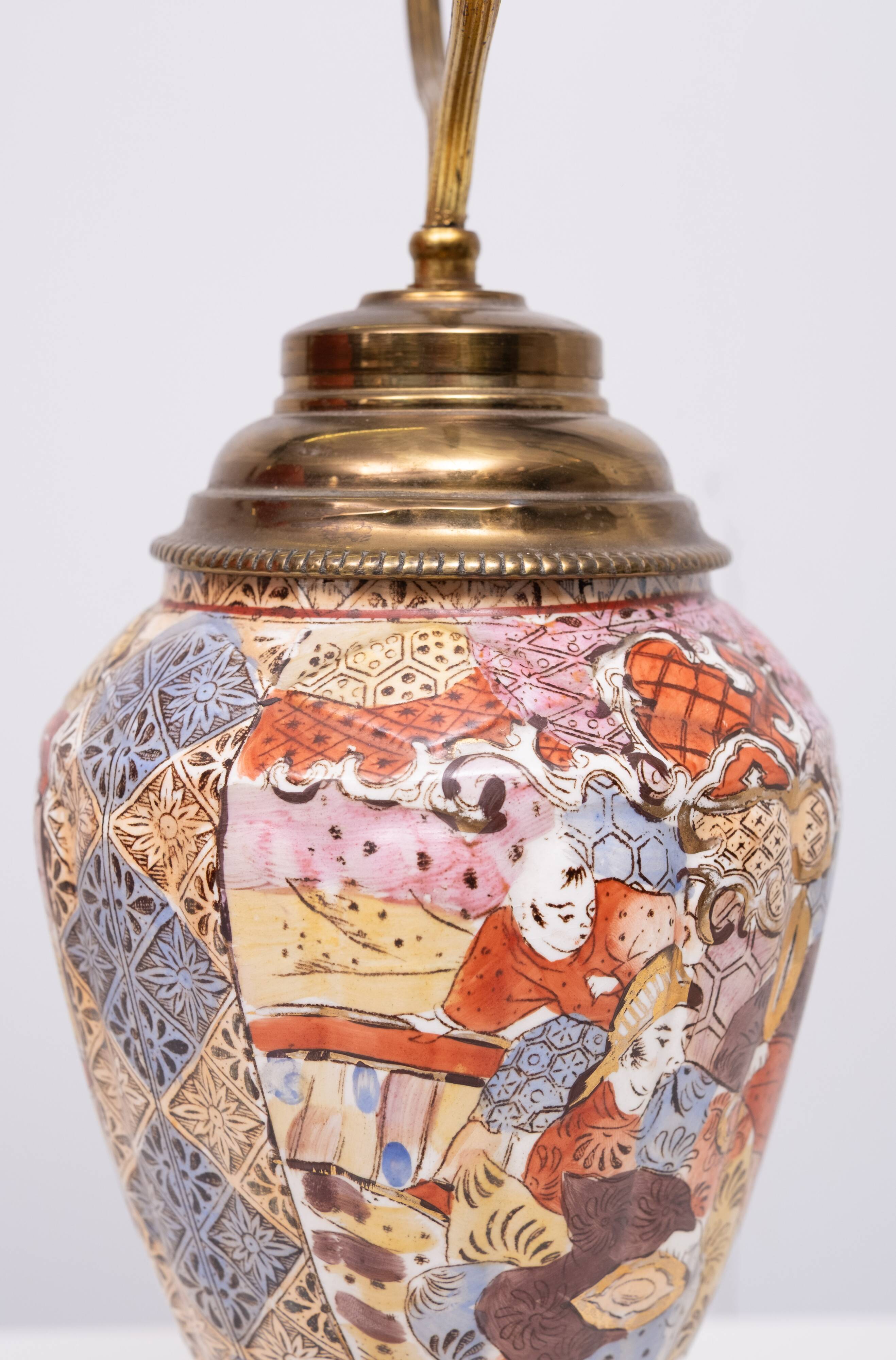 pair Satsuma Table Lamps Japan 1950s