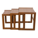Tables Gigognes Mid-Century en Teck, Royaume-Uni, 1960s, Set de 3