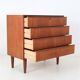 Fully restored mid-century teak dresser with 4 drawers / Danish modern design / 1960s