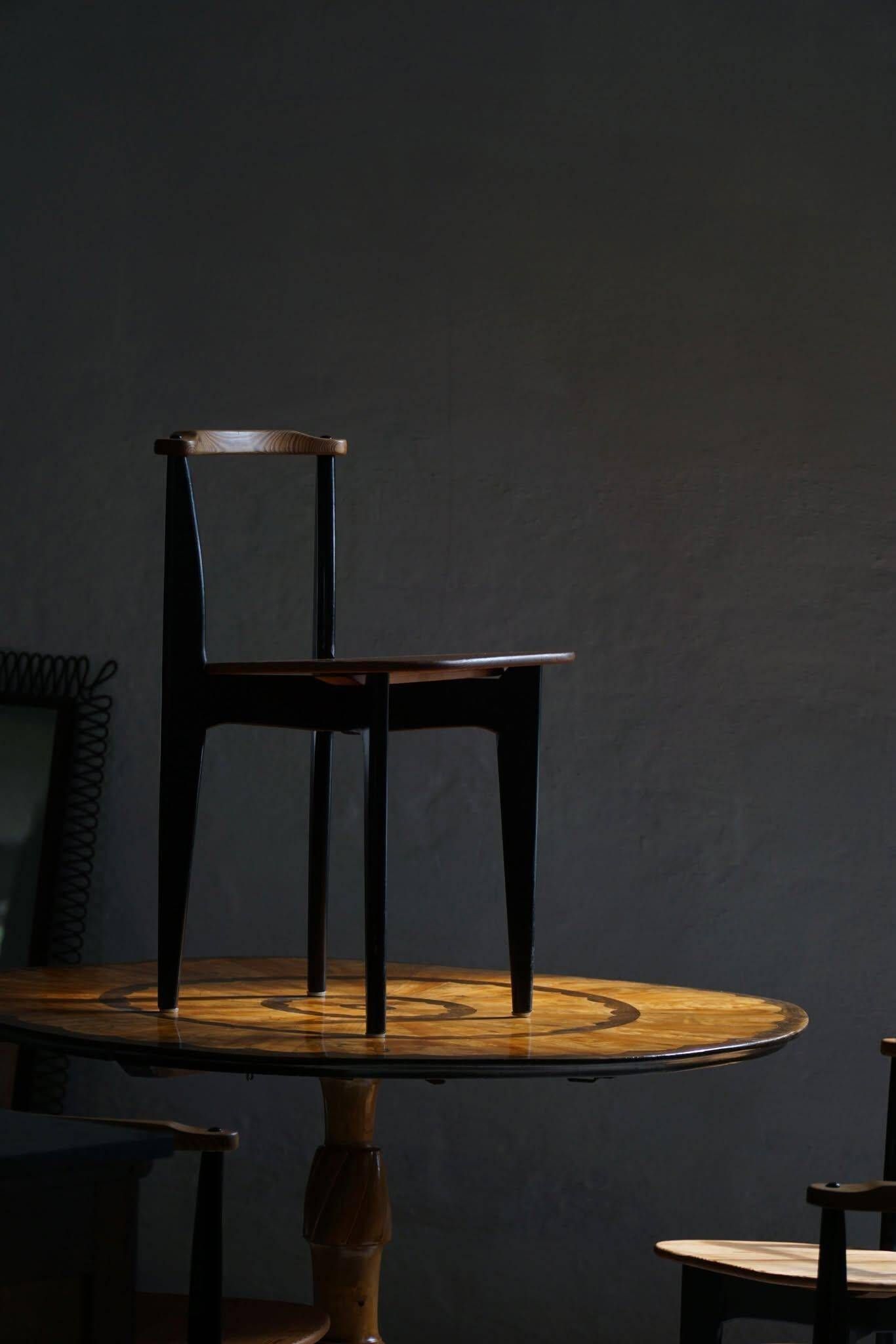 Set of 4 'Thema' chairs in pine by Yngve Ekström, Swedese, Modern Swedish, 1954