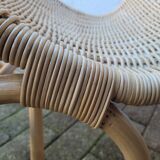 Rattan and bamboo rocking chair — Vintage bohemian style, 1970s