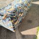 3-seater sofa + 2 vintage armchairs in multicoloured fabric retro design