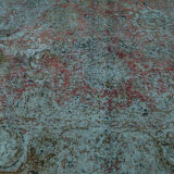 Handmade oriental decorative 1980s 331 cm x 331 cm blue wool carpet