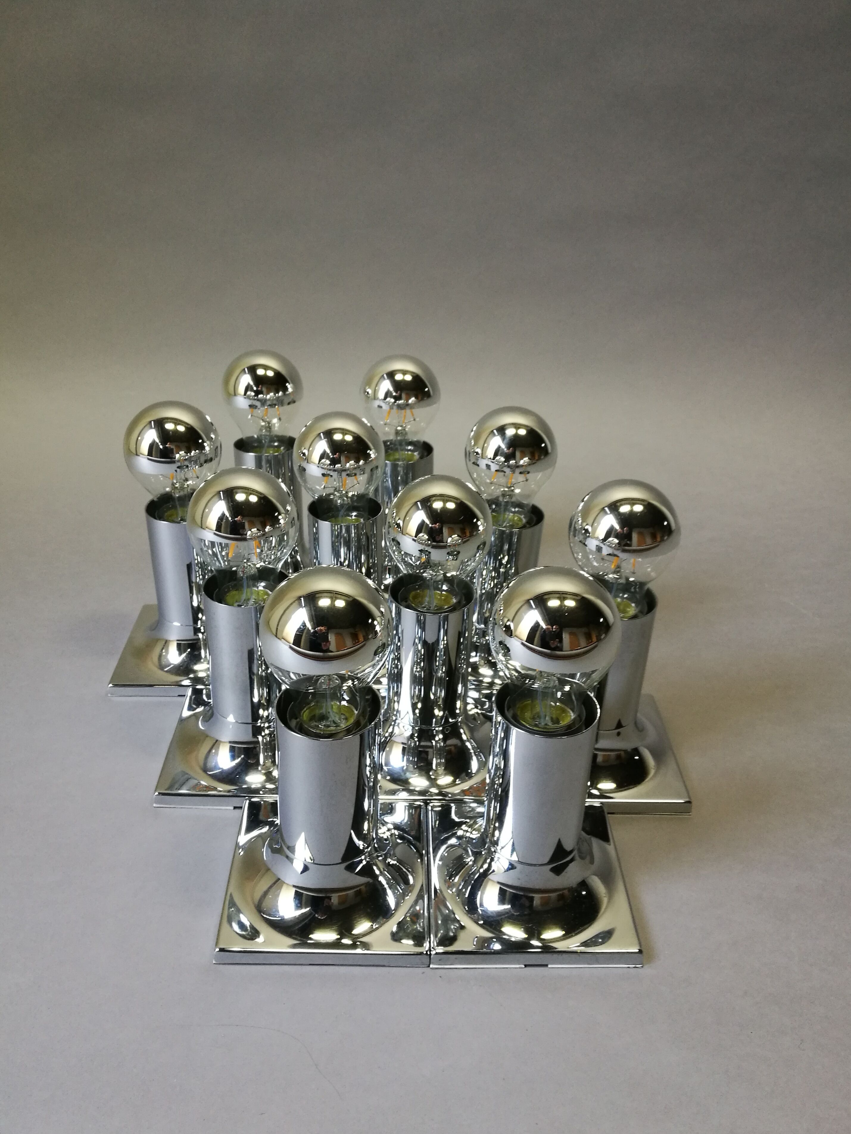 Rolf Krüger chrome wall light for staff in the 60s and 70s