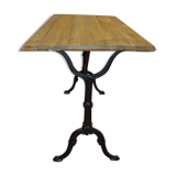 Cast iron bistro table and oak tray