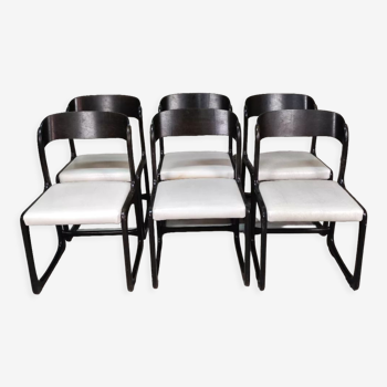 Lot de 6 chaises Baumann traineau