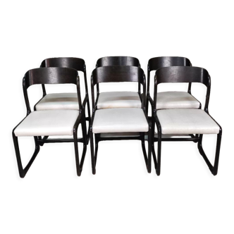 Set of 6 Baumann sled chairs