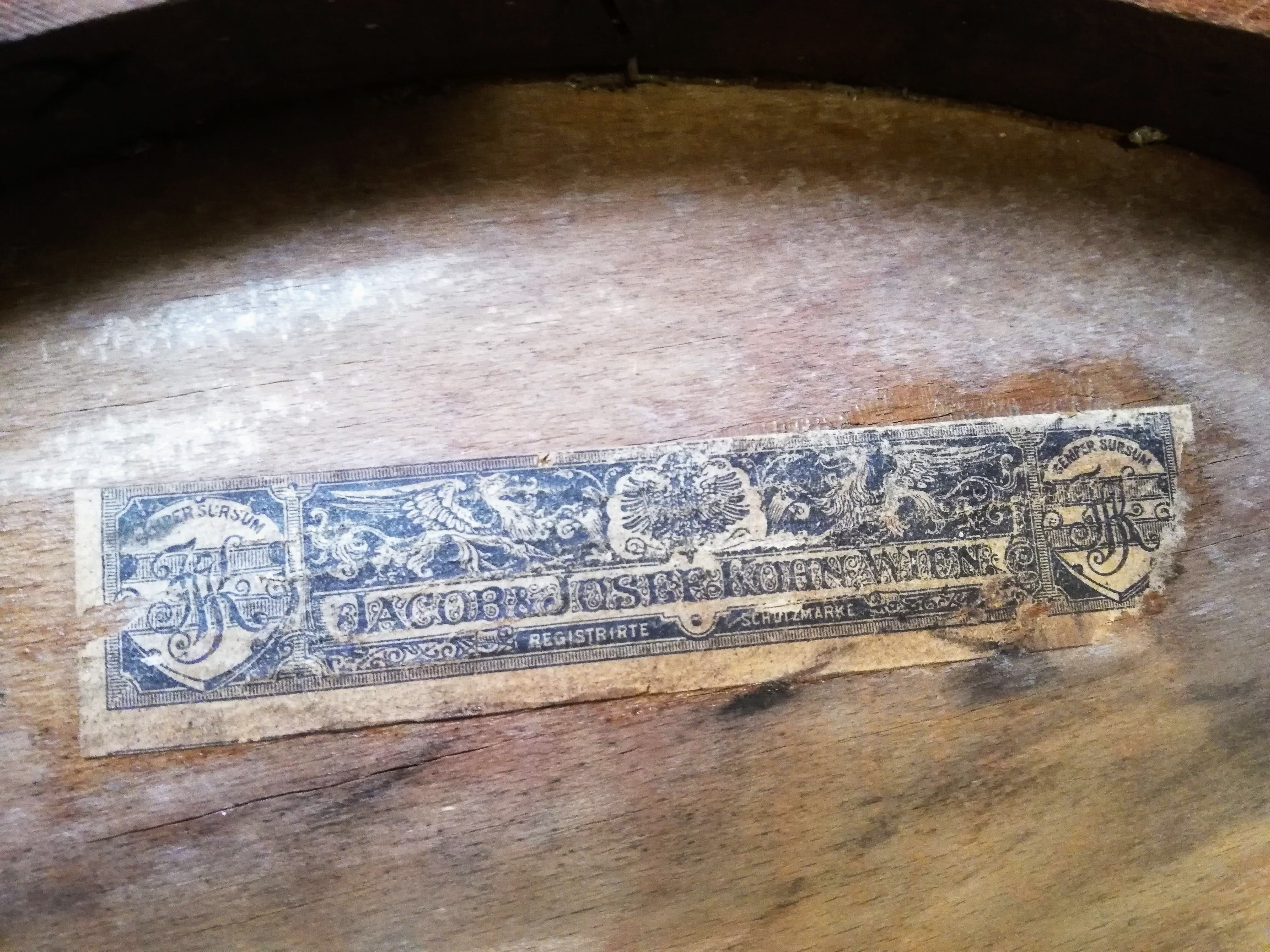 Vintage office chair J&J Kohn 1890 (label and stamp)