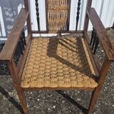 Vintage armchair in braided ropes