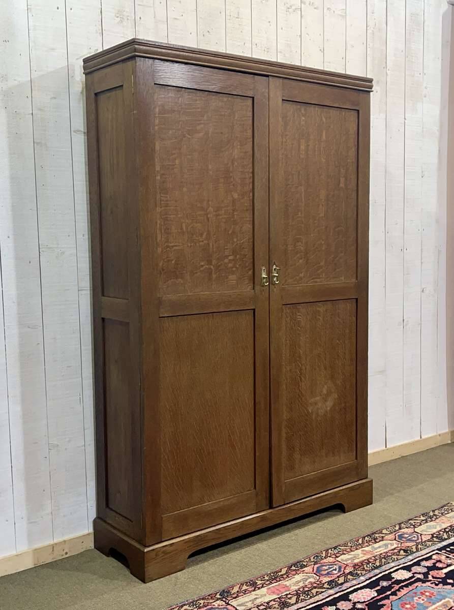 English oak wardrobe from the early 20th century.