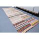 Vintage Turkish hand-knotted wool cotton beige kilim runner rug 85x260