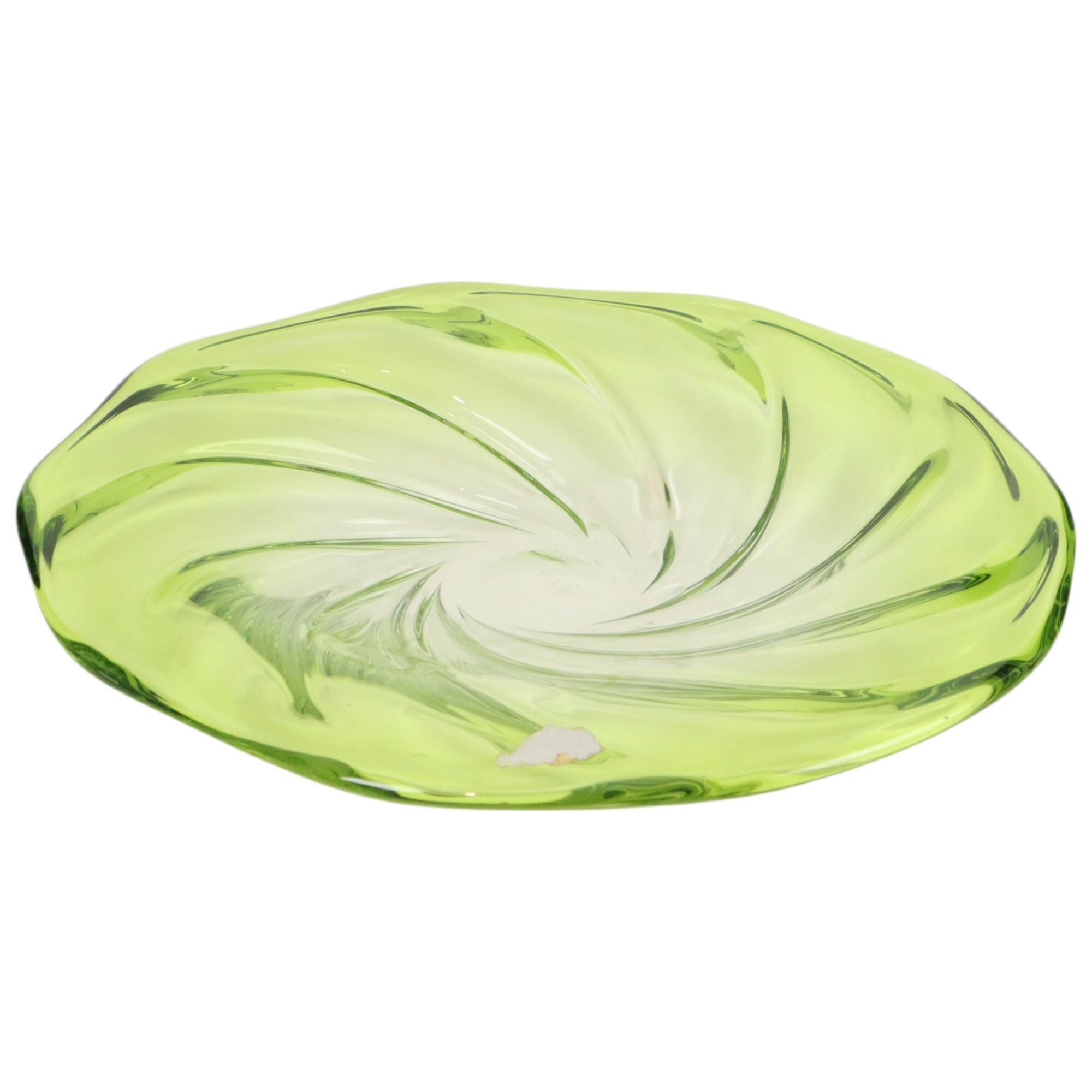 XXL Fruit Bowl Val Saint Lambert Crystal Lime Green 40cm
