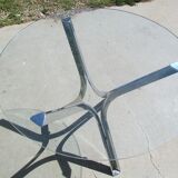 Chrome and glass table