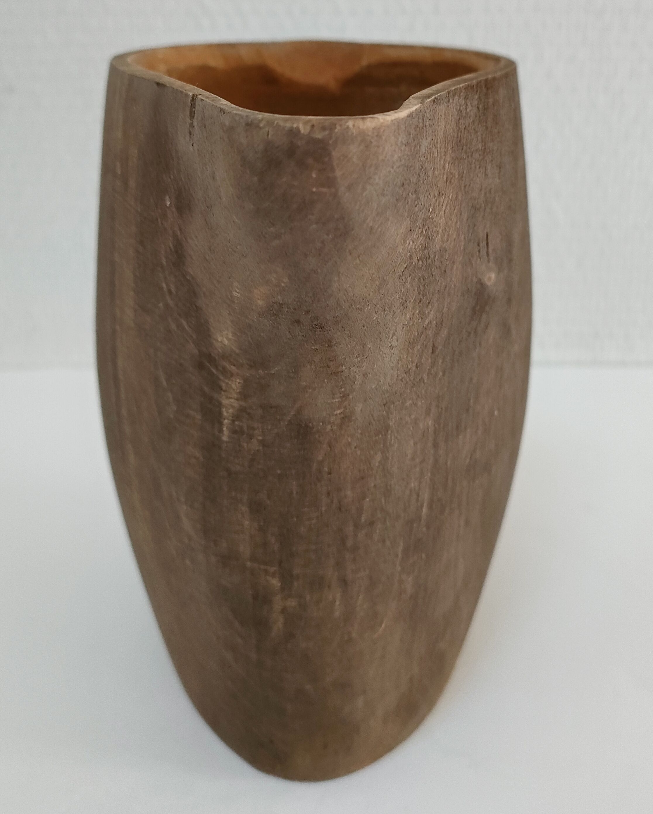 Solid wood pitcher patinated brutalist 60s