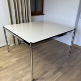 USM Haller table in pearl grey laminate