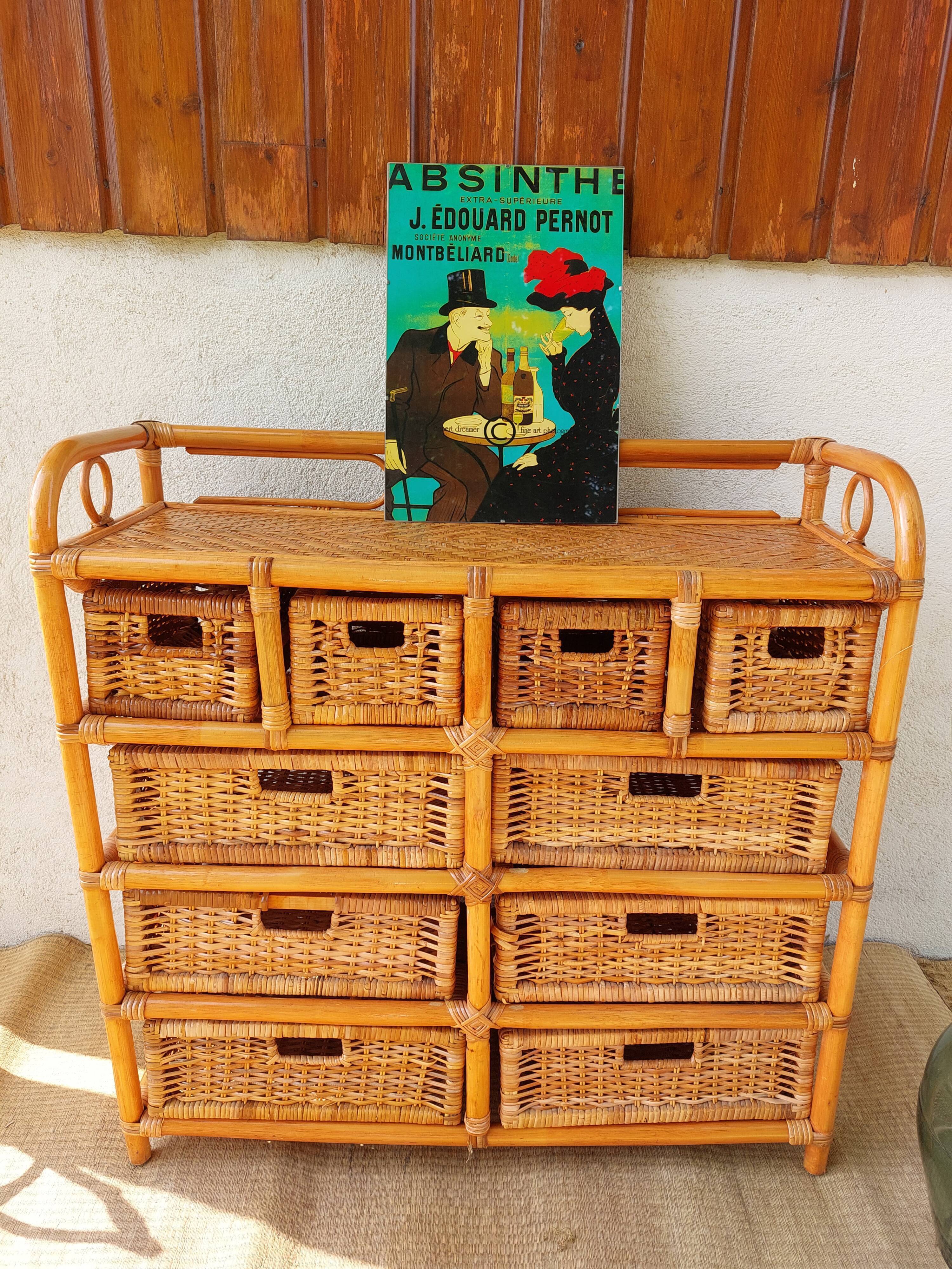 Commode en osier